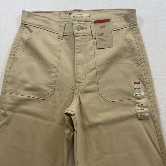 Levi’s Pants Women's 28 Beige Utility Preppy Slim Ankle Length Grunge Trousers - Picture 2 of 12